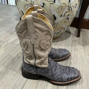 CINCH CFW1036 Pirarucu exotic cowgirl western boots ivory/gray Size 9